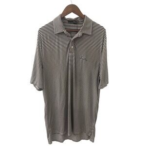 RLX Ralph Lauren Men's Striped Golf Polo Shirt XL Navy White Mountain Top Logo